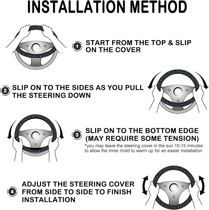 Astrology Moon Star Steering Wheel Cover with 2 Pcs Car Coasters Neoprene Steering Wheel Cover for Women Men Anti-Slip Breathable Car Accessories Universal 15 Inch Fit Auto Cars Trucks