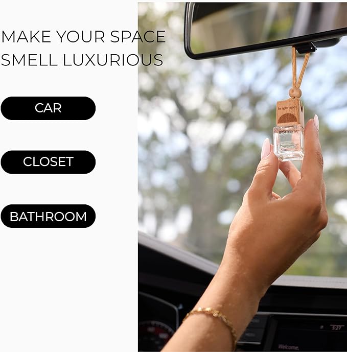 Bright Spot Lush Car Air Freshener - Premium Car Hanging Diffuser, Long-Lasting Fragrance up to 120 days for Auto & Home | Light, Woody & Musk | Cardamom, Lily, Santal, Musk | Non-Toxic, Cruelty-Free