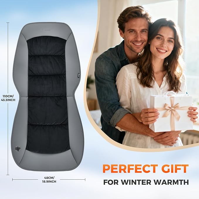 FLORICH Winter Driver or Passenger Car Seat Cushion for Full Back and Seat Comfortable Seat Cover for Cars Trucks SUV Van, Gray