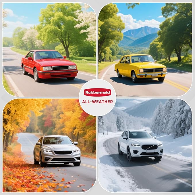 Rubbermaid Leather Car Seat Cover – Universal Front Seat Cover, Airbag Compatible, Easy to Install, Water-Resistant and Durable Automotive Seat Cover for Cars, Trucks, SUVs, Vans – Blue