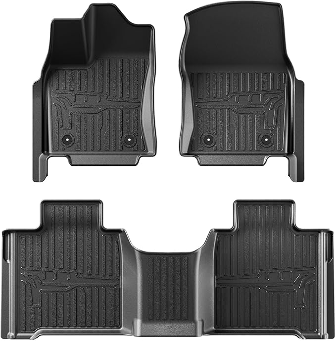 TripleAliners Floor Mats Compatible with Toyota Tundra 2022-2025 CrewMax Cab Accessories All Weather Custom Fit TPE Floor Liners 1st & 2nd Row Full Set Interior Liners