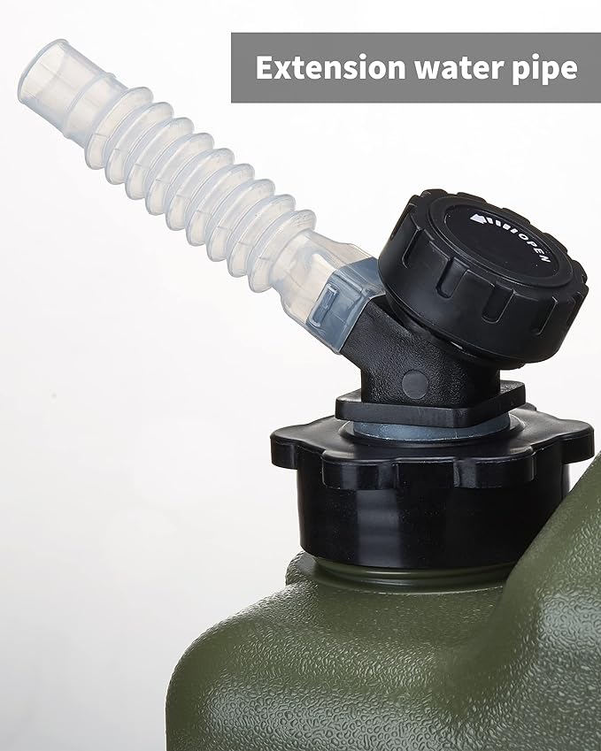 5 Gallon Water Jug and 2.6Gal Collapsible Water Bag Set of 2,Thickened Water Storage Overlanding Gear Containers, Camping Essential Leak-Proof Green Portable Water Tank,BPA Free Outdoors Hiking