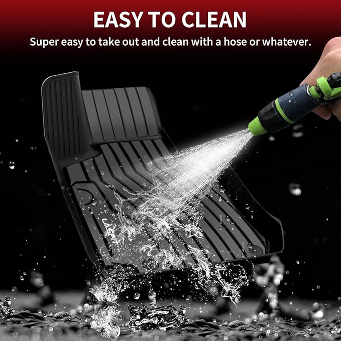 LASFIT Floor Mats for Mercedes Benz GLC 2016-2022, GLC300 / GLC350e / GLC43 AMG / GLC63 AMG / GLC63 AMG S, Custom Fit All Weather TPE Mercedes GLC SUV&Coupe Floor Liners, 1st & 2nd Row Set, Black