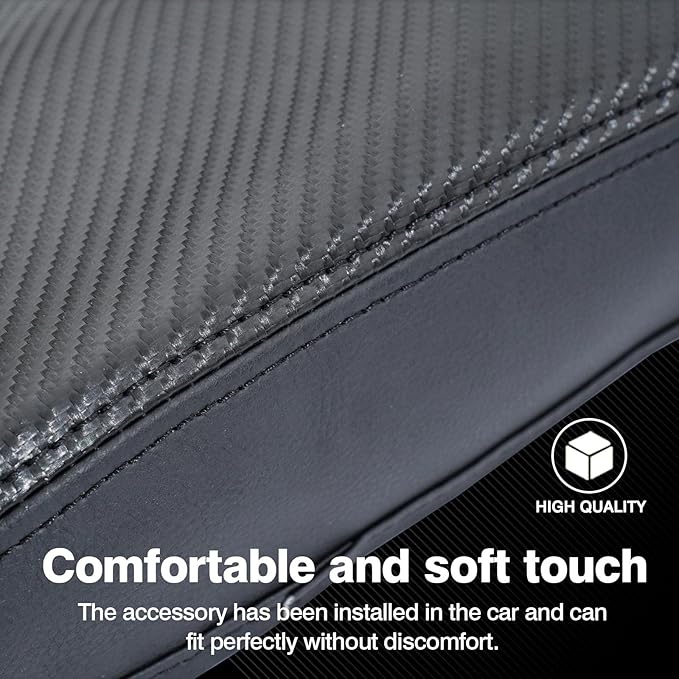 Autorder Center Console Cover for 2019-2023 Ford Ranger Accessories Armrest Cover Carbon Fiber Middle Console Pad Anti-Scratch Armrest Protector (NOT for 2023 Ranger XL/Raptor/Wildtrak)