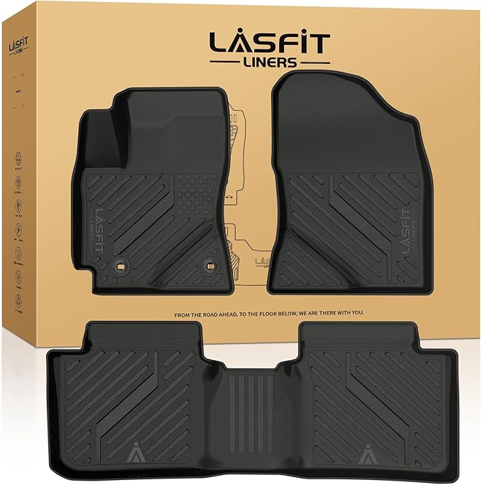 LASFIT Floor Mats for Toyota Corolla Sedan 2014-2019, All Weather TPE Custom Fit Car Liners for Toyota Corolla Accessories 1st & 2nd Row Car mats, Easy to Clean, Odorless, Black
