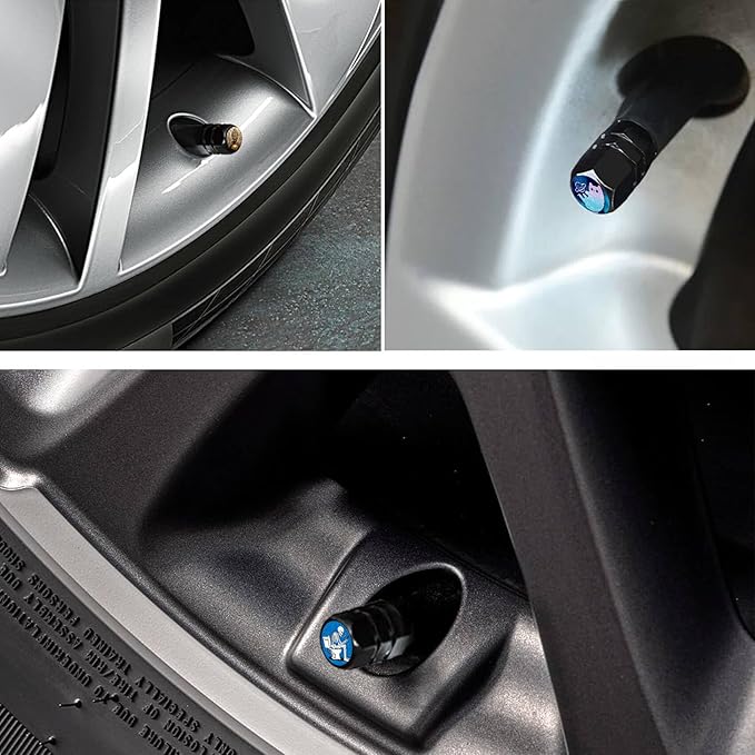 4Pack Tire Valve Stem Caps Glowing Dragon Car Accessories Decor, Tire Air Cap Valve Stem Covers, for Cars Trucks, Bikes, SUV, Motorcycle, Bike More Glowing Dragon Gifts for Men Women