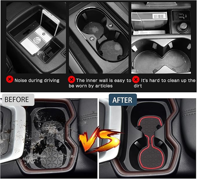 Ruiya 2025 RAV4 Door Slot Mats for 2025 Toyota RAV4 Accessories Center Console Liner Mats Compatible with 2019 2020 2021 2022 2023 2024 2025 Toyota RAV4 Hybrid/LE/XLE/Limited/XLE Premium(12PCS/Sets)