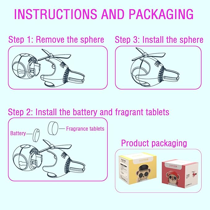 2 Pcs Pilot Car Air Freshener, Cute Duck Car Vent Clip Air Freshener Automotive Air Outlet Fan Diffuser, Automotive Interiors Vent Decoration (Cat+Rabbit - s)