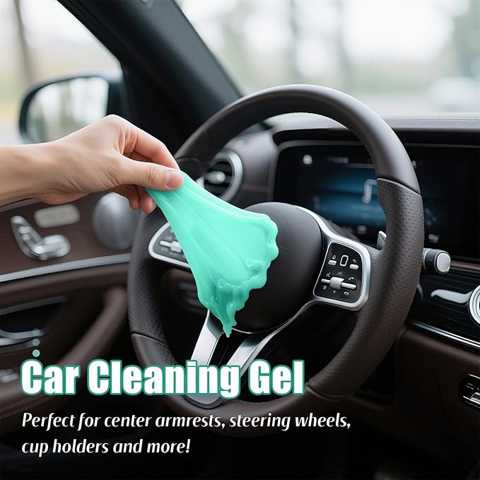 ASFSKY Car Cleaning Gel (Green,Magnolia) Cleaning Putty Universal Dust Cleaning Car Interior Cleaner Keyboard Dust Remover Car Slime Gifts for Men Women Girl(1 Pack)