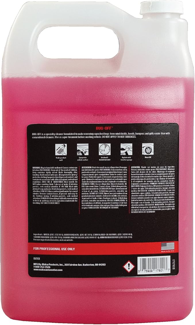 Malco Bug Off - Easy Removal from Auto Paint, Glass, Metal and Plastic Surfaces / 1 Gallon (107801)