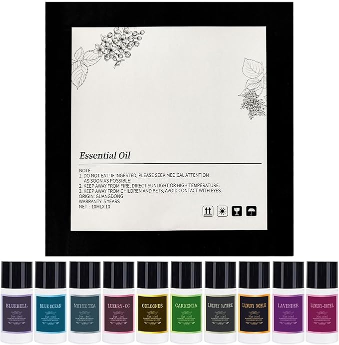 Car Air Freshener Refill Cologne Aromatherapy Oil 10 PCS, Essential Oils Mixed Fragrance Set for Car Diffusers (No Diffuser Included)