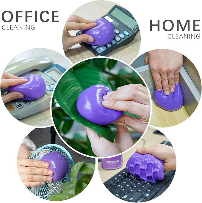 TICARVE Cleaning Gel for Car Detailing Car Vent Cleaner Cleaning Putty Gel Auto Car Interior Cleaner Dust Cleaning Mud for Cars and Keyboard Cleaner Cleaning Slime Purple