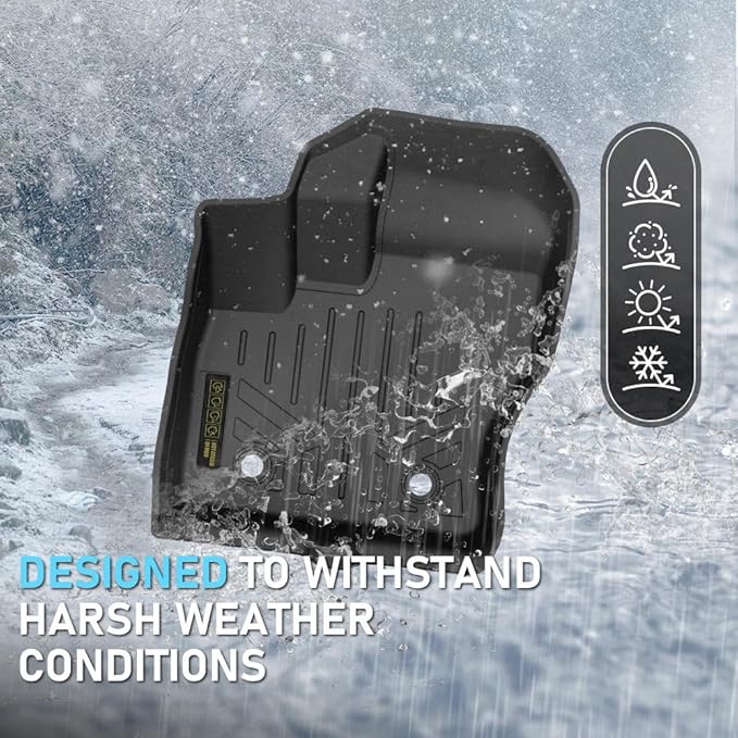 TPE Floor Mats Fit Ford Transit Connect 2014-2021, 1st Row Truck Accessories Cargo Liners All Weather Protection 2PCS