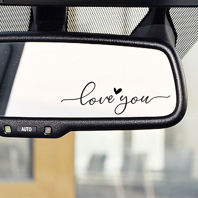 2 x Love You Car Mirror Decal, Rearview Mirror Decal, Tumbler Sticker, Water Bottle Stickers, Vinyl Tumbler Stickers