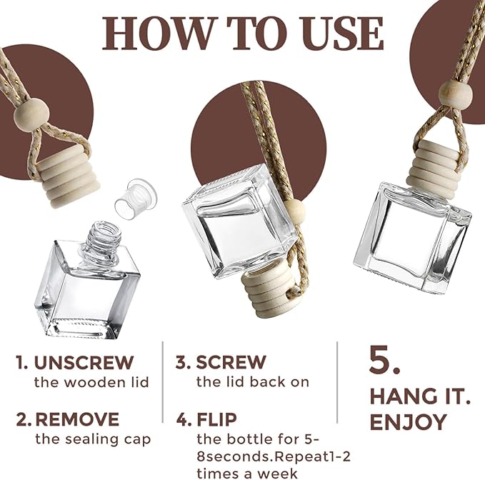 2- Pack Mahogany Teakwood Car Air Freshener Hanging Long Lasting Scent Essential Oil Diffuser Car Perfume Inspired Fragrances for Men and Women by VUTOLLOSA