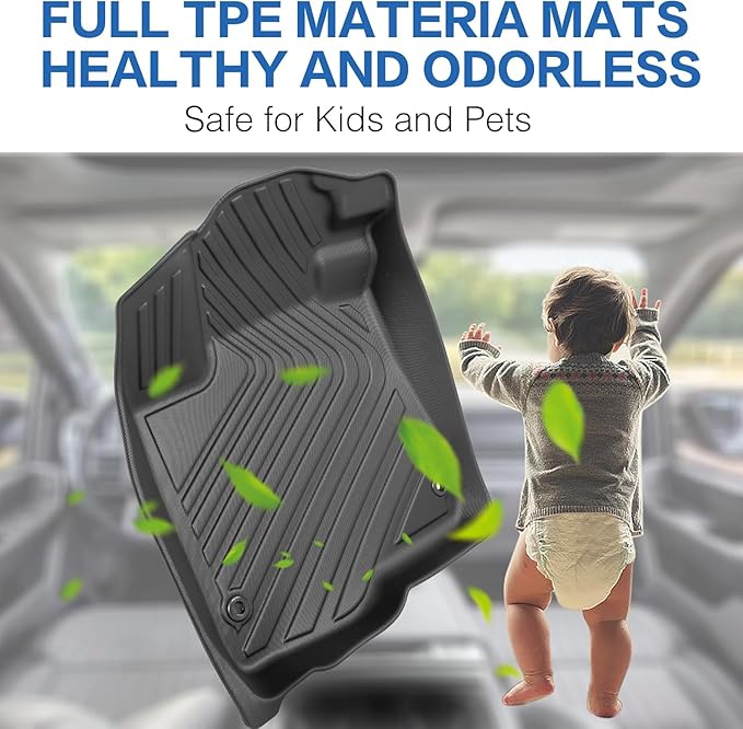 Weize Floor Mats and Cargo Liners for Honda CR-V 2023 2024 2025 2026 (Include CR-V Hybrid Models), All Weather Car Trunk Mat (Upper Position), 1st & 2nd Row & Trunk Liner Full Set