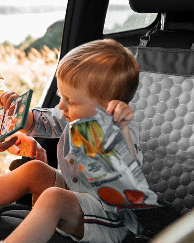 Owleys Premium Leather Car Seat Protector for Child 2 pcs Gray