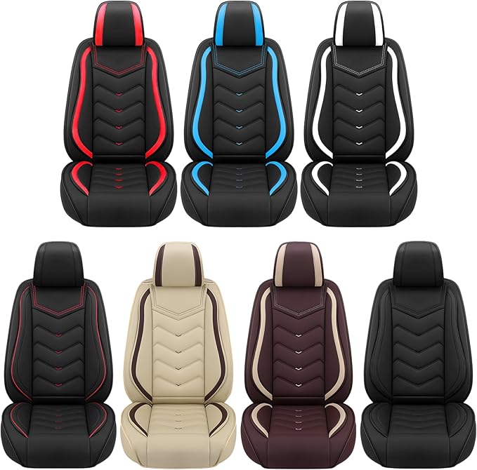 Car Seat Covers Fit for Toyota Camry 2000-2025, Stylish Sport Seat Covers, Waterproof Wear-Resistant Premium Nappa Leather Car Seat Cover.(Full Set/Black Blue)