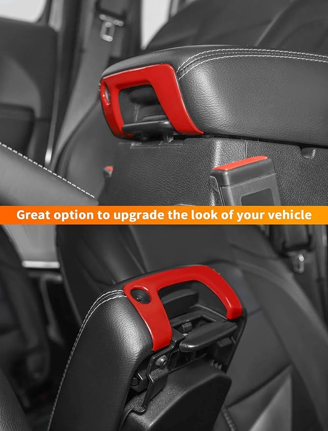 Savadicar Red Interior Accessories - Armrest Switch Bezel Trim Cover for 2018-Present Jeep Wrangler JL JLU 4XE & Gladiator JT - Solid Color Interior Decor Upgrade Option, 1-Piece