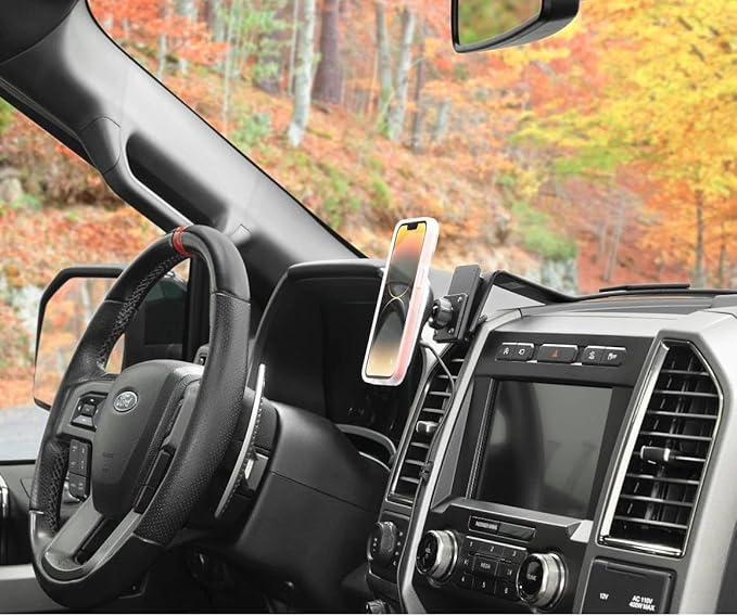 Scosche MPQ5AMPSPC Pro Charge5 15W MagSafe Car Mount Charger, Magnetic Wireless Charging Cell Phone Holder With AMPS Mounting Plate for Scosche/ProClip Vehicle Specific Mount Bases (Base not Included)