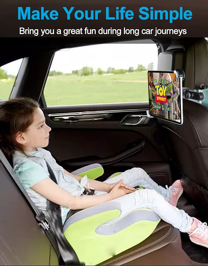 Universal Headrest Tablet Holder for 9.5"-14.5" iPad - Large Tablet Mount for Car Headrest, Adjustable Car Back Seat Stand for iPad Pro 12.9/Air, Surface Pro/Go, Tabs, Other 13" Devices