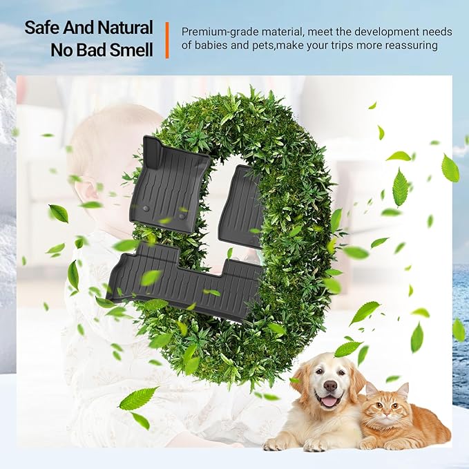 powoq FWD Floor Mat Compatible with 2021-2026 Chevy Trailblazer Cargo Mat Trunk Mat TPE Cargo Liner Replacement for 2021-2026 Chevy Trailblazer FWD Accessories (FWD Floor Mat+Trunk Mat+Backrest Mat)