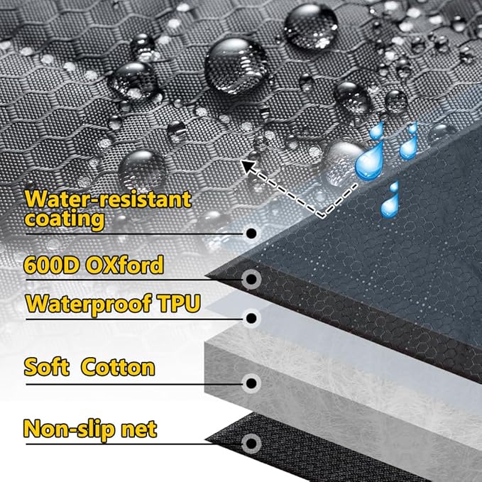 Vailge 6 in 1 Car Seat Cover for Back Seat, 60/40 Split, 100% Waterproof with Mesh Window, Scratch Prevent Anti-slip Dog Hammock, Large