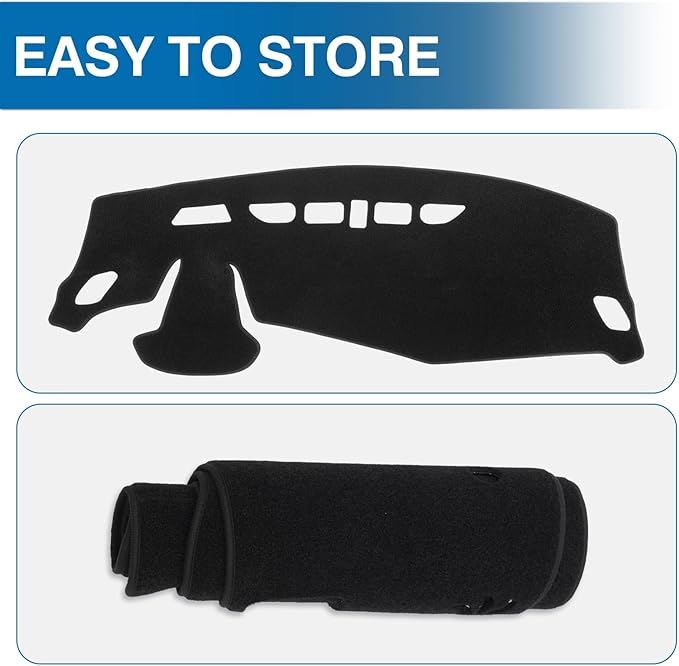 KUST Car Dash Cover for Chevrolet/Chevy Trax 2024 2025 2026 Polyester Dashboard Cover Non-Slip Interior Accessories for Chevrolet/Chevy Trax Custom Fit Dash Mat Sunshade Windshield No Glare Black