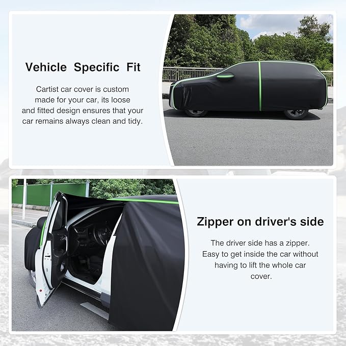 Escape Car Cover Fits for Ford Escape 2001-2023 2024 2025 2026 All Weather SUV Car Covers for Escape Accessories, Waterproof with Zipper & Reflective Safety Strips