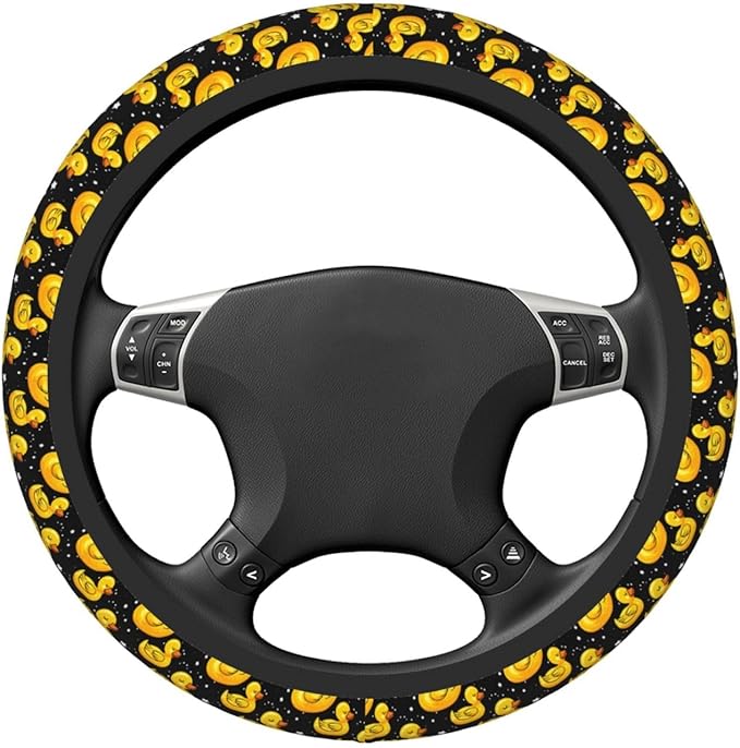 Yellow Ducks Steering Wheel Cover for Women Girls, 15 Inches Anti-Slip Steering Wheel Cover for Auto Truck SUV