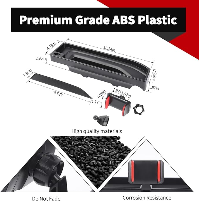 Voodonala for Chevy Silverado ZR2 Center Console Dash Storage Tray with Phone Holder Compatible with 2022-2025 Chevy Silverado ZR2 1500/ 2500HD/ 3500HD(Updated Screw Fixing)