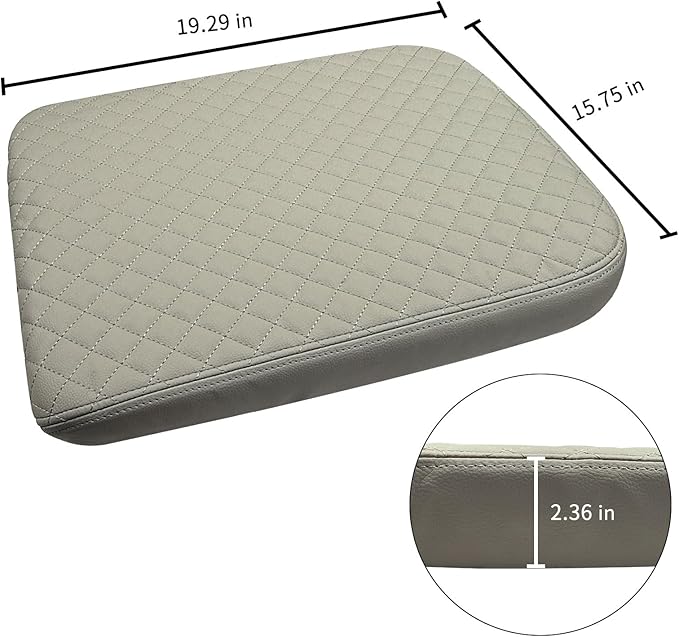 Xaido Center Console Armrest Cover Compatible with 2002-2008 2009 2010 2011 2012 Dodge Ram Accessories, Jump Seat Console Armrest Leather Protective Cover, Gray