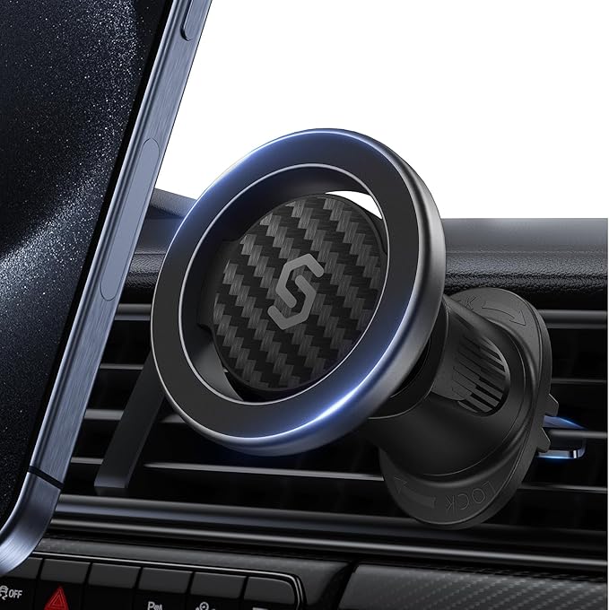 SYNCWIRE for MagSafe Car Mount, Flexible Rotation Magnetic Phone Holder for Car Vent, Hands Free Car Air Vent Phone Holder Clip Universal Compatible with iPhone 17 16 15 14 13 12 Pro Max Plus