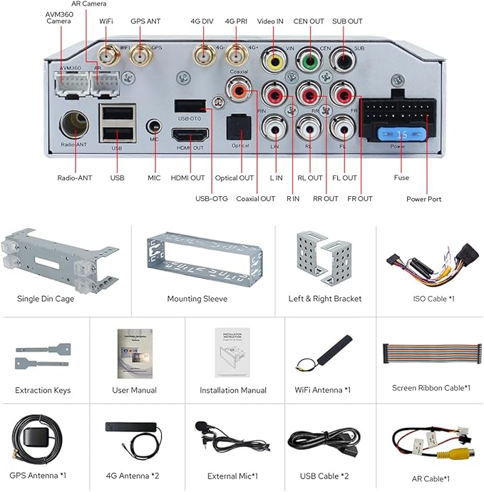 JOYING Car Stereo 11.6 Inch Single Din Touchscreen Radio with CarPlay & Android Auto, Manual Rotated Android 13 Head Unit with AM/FM Radio, Bluetooth 5.0, Mirror Link(JY-UTS11N8-MR)