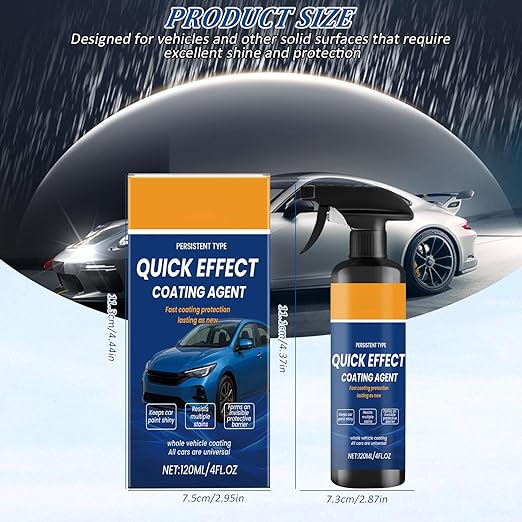 2PCS Advanced Car Quick-Acting Coating Agent Spray, Quick Effect Coating Agent for Cars, Multifunctional Car Scratch Remover, Waterless Wash Oil Film Emulsion Glass Cleaner