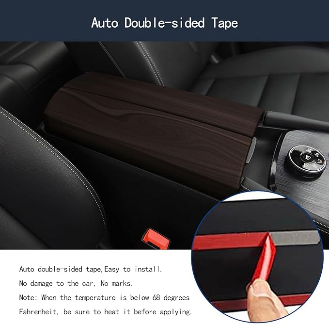 Armrest Box Cover Trim Compatible with Nissan New Rogue 2021 2022 2023 2024 2025 2026 Central Console Armrest Box Protector Interior Car Accessories ABS 2PC (Peach Wood Style)