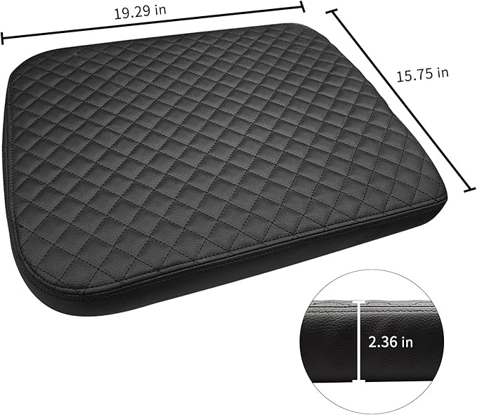 Xaido Center Console Cover Compatible with 2002-2008 2009 2010 2011 2012 Dodge Ram Accessories, Jump Seat Console Armrest Leather Protective Cover, Black