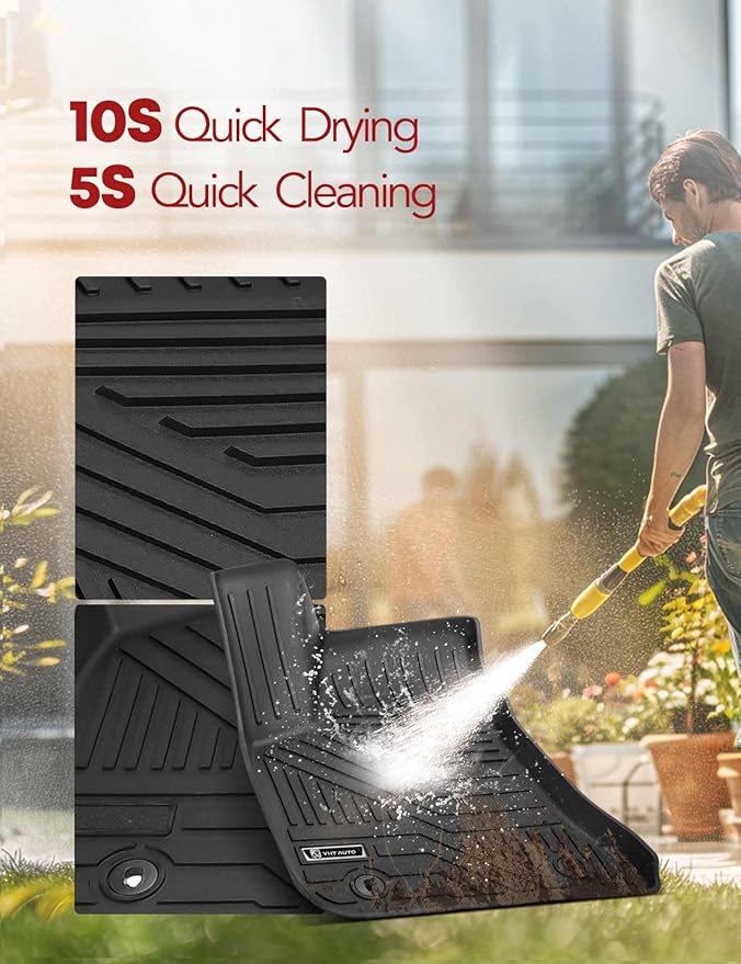 YHTAUTO Floor Mats Compatible with 2011-2023 Chrysler 300 AWD, 2011-2022 Dodge Charger, All Weather Custom Fit TPE Floor Liners Front & 2nd Row, Black, Set of 4