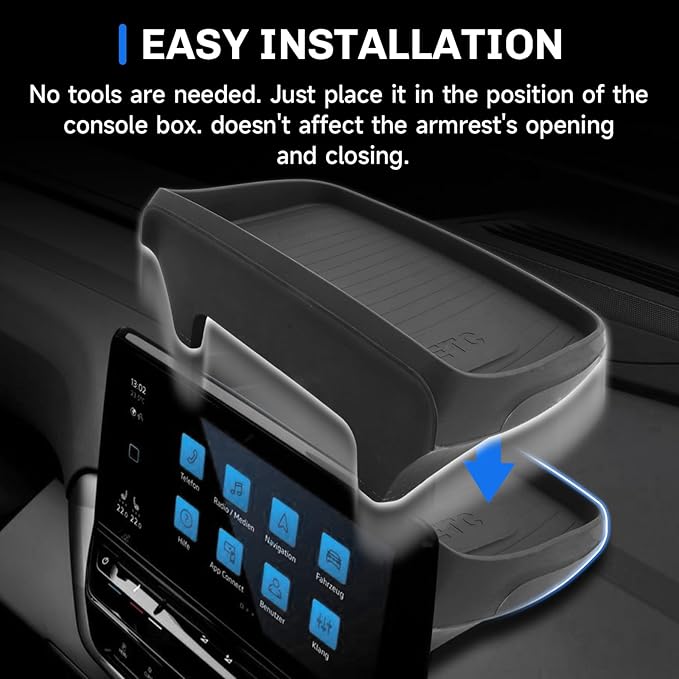 SXCY for 2025 VW ID.4 Dashboard Organizer Tray for 2020-2025 Volkswagen ID.4 Accessories Screen Back Console Tray 2022 2023 2024 2025 VW ID.4 Behind Dash Console Organizer