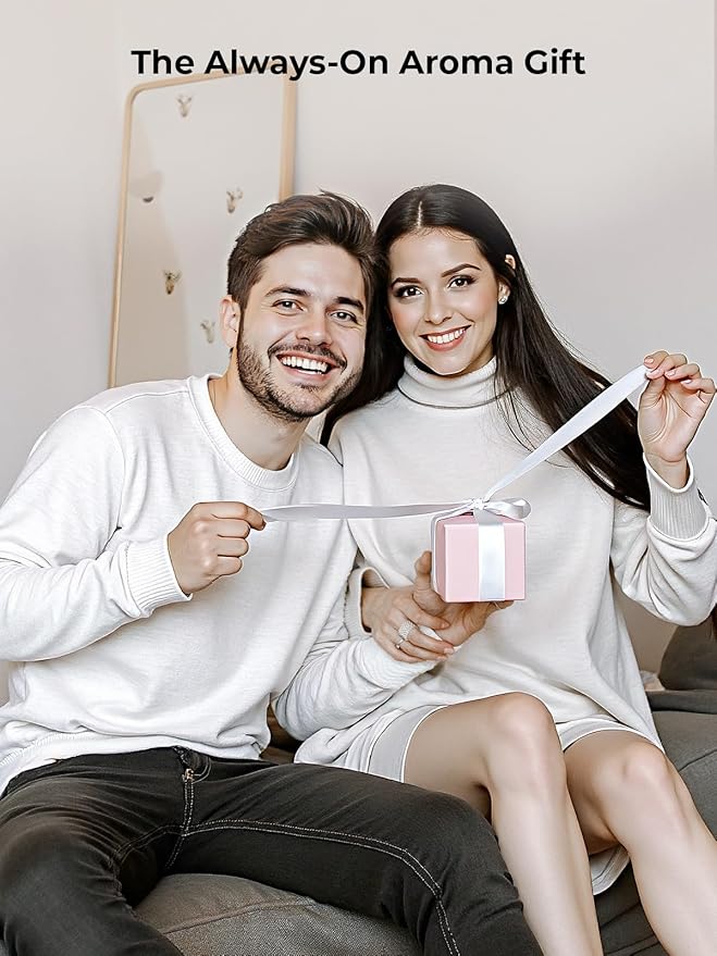 Waterless Diffuser for Essential Oil: Mini Battery Scent Diffuser for Room&Home&Car with 9 Colors LED Light - Aroma Cool Mist Obsidian Black