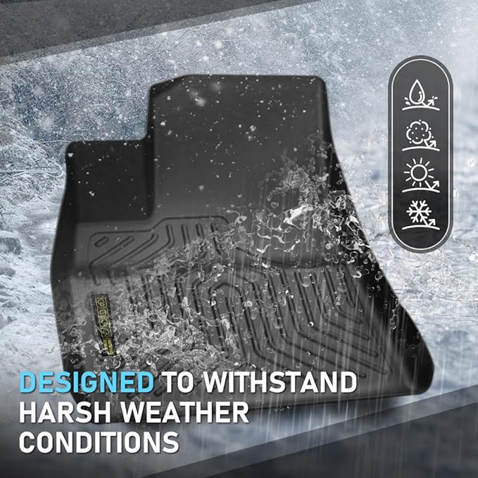 Floor Mats Compatible with Dodge Ram Truck Crew Cab 2009-2018,Not Fit Quad Cab, 1st & 2nd Row 3PCS TPE Cargo Liners All Weather Protection Accessories