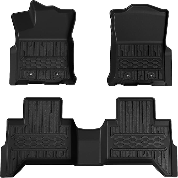 TripleAliners Floor Mats All Weather Compatible with 2018-2023 Toyota Tacoma Accessories Double Cab Front & Rear Custom Fit TPE Extra Door Sill Protection, Only for Auto Trans (Floor Mats)