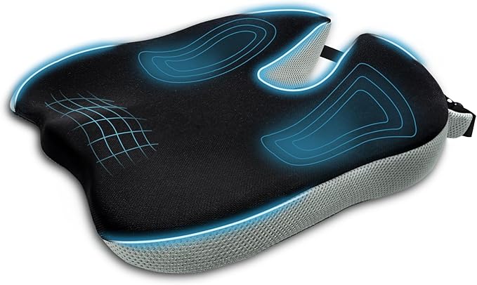 Wedge Car Seat Cushion, Office Chair Cushion, Memory Foam Truck Seat Cushion for Sciatica Tailbone Pain Relief, Long Driving, Coccyx, Back Support