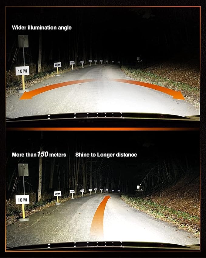 SEALIGHT 9006/HB4 Bulbs, Wireless Super Bright, 3-Min Plug and Play, Fanless Light No Noise, IP67 Waterproof Non-Polarity, Powersports Accessory Lights, Pack of 2