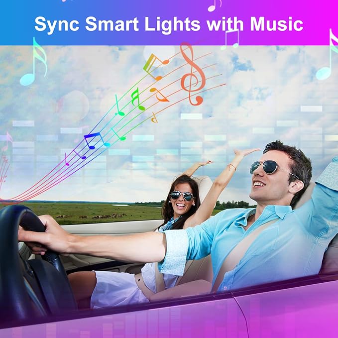 Car Interior LED Lights, APP Control with Car Charger, RGB Color Change with Music Sync & DIY Mode, 12V 2 Lines Design for Under Dash Running Board Truck