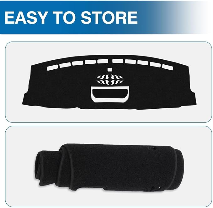 KUST Car Dash Cover for Ford F150 F-150 2021 2022 2023 2024 2025 2026 Polyester Dashboard Cover Non-Slip Center Console Dash Cover Dashboard Mat Sunshade No Glare Black