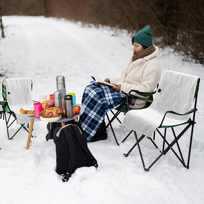 VIHOSE 2 Pack Portable Heated Seat Cushions Lambswool Heated Chair Pad 3 Heat Levels Foldable Heating Seat Pads for Car, Office Chair, Sofa, Camping, Travel, Power Bank Not Included