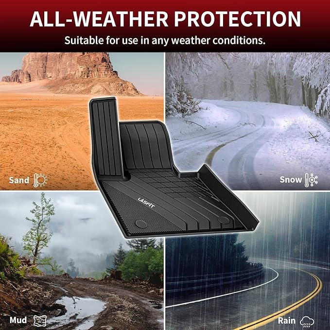 LASFIT Floor Mats&Trunk Mat Fit for BMW X5 2019-2024 2025 2026 40i/45e/50e/50i/M/M50i/M60i, All Weather TPE Custom Fit 1st&2nd Row Full Set Car Mats & Cargo Liner(Only for 5 Passengers), Black