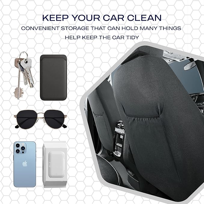 Skechers Memory Foam Car Seat Covers, Air Cool Mesh Thick Seat Covers, Car Seat Covers Front Seats Airbag Compatible, Automotive Comfort & Protection for Most Cars,Vans,Trucks, SUVs,Red