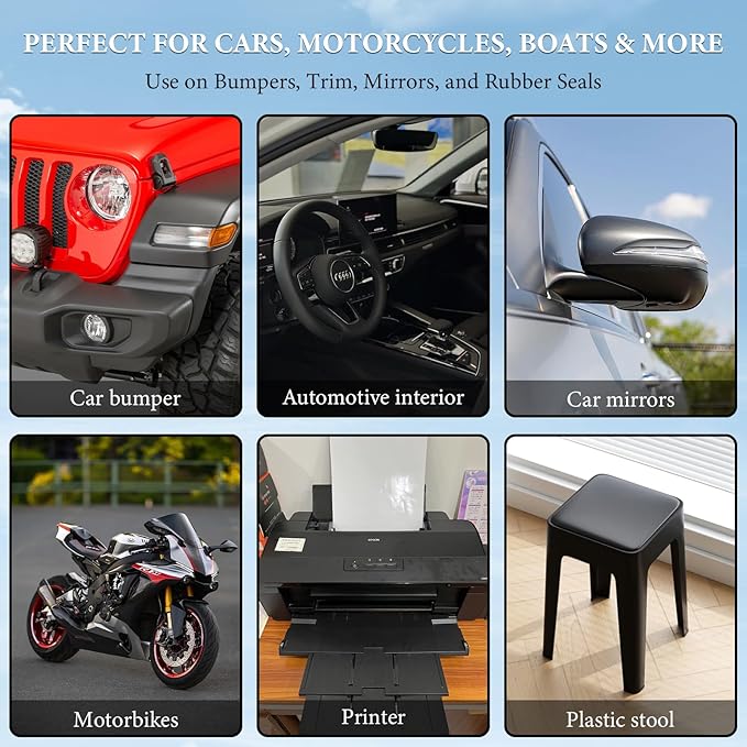 240ML Plastic Restorer for Cars, Car Plastic Restorer, Black Trim Restorer, Restores Faded Plastic, Plastic Restorer for Car Exterior & Interior